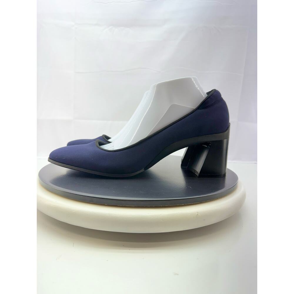 Aerosoles Casta Womens Size 10.5 Mid Heel Pump Navy Stretch Gabardine Fabric NEW
